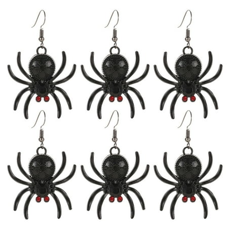 3 Pairs of Creative Spider Ear Drops Exaggerate Ear Drop Dangler Ear Jewelry