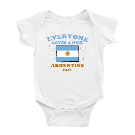 Everyone Loves a Nice Argentine Boy Baby Bodysuits Newborn Clothes (White 0-3 Months)
Everyone Loves a Nice Argentine Boy Baby Bodysuits Newborn Clothes (White 0-3 Months)