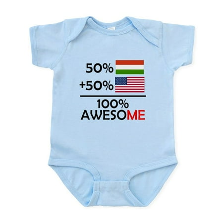 CafePress - Half Hungarian Half American Body Suit - Baby Light Bodysuit Size Newborn - 24 Months
