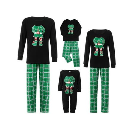 Christmas Pajamas for Family Elf Print Long Sleeve T-Shirt with Plaid Pants Xmas Sleepwear Set for Dad Mom Kids Babies
Christmas Pajamas for Family Elf Print Long Sleeve T-Shirt with Plaid Pants Xmas Sleepwear Set for Dad Mom Kids Babies