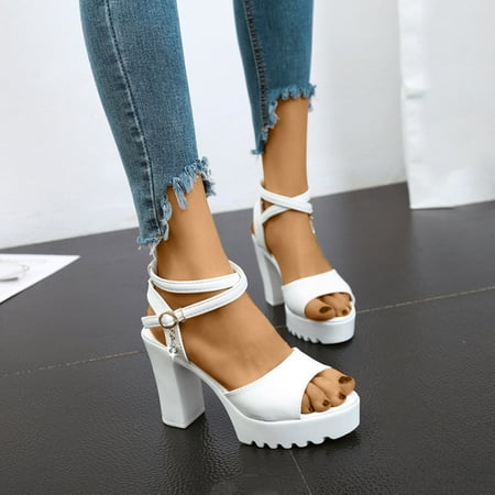 Hvyesh Platform Sandals for Women Dressy Summer Summer Casual Round-toe Sandals High-heeled Platform Metal Buckle Fashion Sandals Size 7.5
Hvyesh Platform Sandals for Women Dressy Summer Summer Casual Round-toe Sandals High-heeled Platform Metal Buckle Fashion Sandals Size 7.5