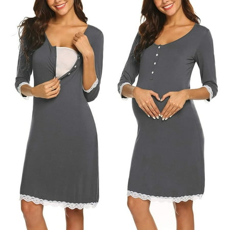 CTEEGC Pregnant Women Maternity Dress Fashion Solid Buttons Short Sleeve Breast-Feeding on Clearance
CTEEGC Pregnant Women Maternity Dress Fashion Solid Buttons Short Sleeve Breast-Feeding on Clearance