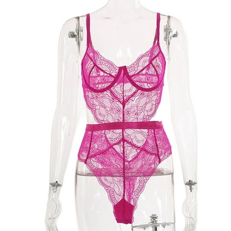 Avamo Ladies Lingerie Lace Sleepwear See Through Backless Bodysuit Deep V Women Sexy Floral Teddy Crotchless Rose Purple M
Avamo Ladies Lingerie Lace Sleepwear See Through Backless Bodysuit Deep V Women Sexy Floral Teddy Crotchless Rose Purple M