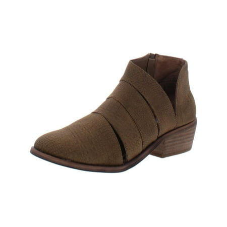Very G Womens Hop Along Block Heel Distressed Booties