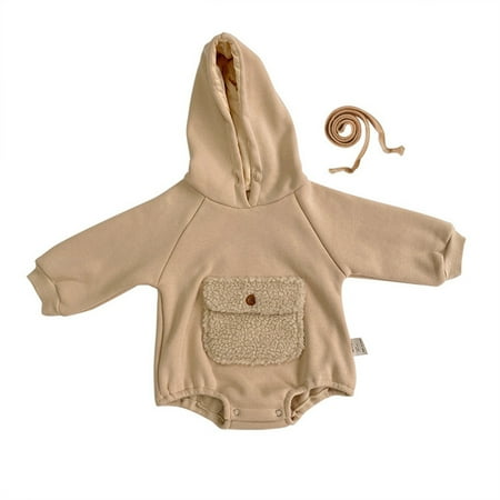 WUXIAN Toddler Baby Girls Boys Spring Autumn Warm Thick Pocket Solid Color Hooded Long Sleeve Romper Bodysuit Onesie Infants Children Simple Dailywear
WUXIAN Toddler Baby Girls Boys Spring Autumn Warm Thick Pocket Solid Color Hooded Long Sleeve Romper Bodysuit Onesie Infants Children Simple Dailywear