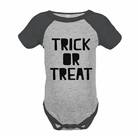 7 ate 9 Apparel Boy s Trick or Treat Halloween Raglan Onepiece Grey