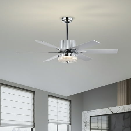 PINGCNG Modern Chrome Ceiling Fan with Remote Control Wood Blades and LED Lights - 52 Inch Indoor Ceiling Fan with 3 Speed AC Motor for Living Room Bedroom and Patio Area
PINGCNG Modern Chrome Ceiling Fan with Remote Control Wood Blades and LED Lights - 52 Inch Indoor Ceiling Fan with 3 Speed AC Motor for Living Room Bedroom and Patio Area