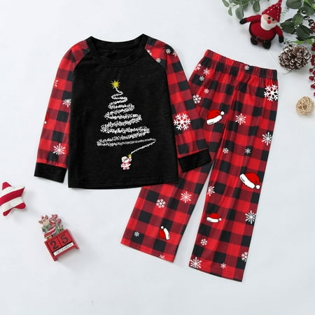 ERTUTUYI Family Matching Christmas Pajamas Set Plaid Sleeves Cute Pattern Print Festival Happy For Kids Parent Child Outfit Black 140
ERTUTUYI Family Matching Christmas Pajamas Set Plaid Sleeves Cute Pattern Print Festival Happy For Kids Parent Child Outfit Black 140