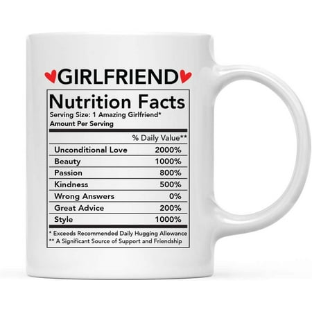 CTDream Funny 11oz. Ceramic Coffee Tea Mug Thank You Gift Girlfriend Nutritional Facts 1-Pack Novelty Gag Birthday Christmas Gift Ideas
CTDream Funny 11oz. Ceramic Coffee Tea Mug Thank You Gift Girlfriend Nutritional Facts 1-Pack Novelty Gag Birthday Christmas Gift Ideas