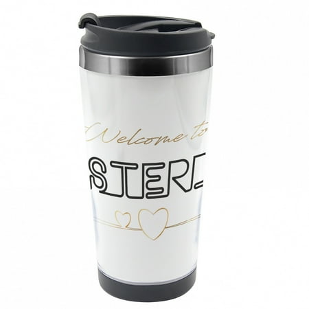 Amsterdam Travel Mug Cursive Text with Hearts Steel Thermal Cup 16 oz by Ambesonne
Amsterdam Travel Mug Cursive Text with Hearts Steel Thermal Cup 16 oz by Ambesonne