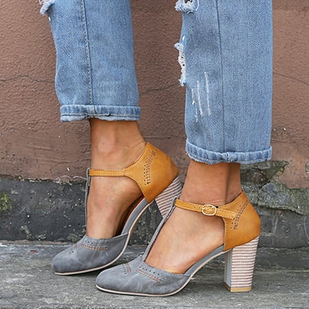 BCMMKLPP Women s Pumps Shoes Chuncy Fashion Round Toe Buckle Strap Sandals Thick Heel High Heels Shoes Grey 40
BCMMKLPP Women s Pumps Shoes Chuncy Fashion Round Toe Buckle Strap Sandals Thick Heel High Heels Shoes Grey 40