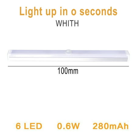 USB Rechargeable Strip Wireless PIR Motion Sensor LED Light Cabinet Closet Lamp