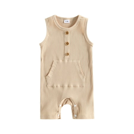 Mubineo Baby Boy Girls Summer Jumpsuit Casual Solid Color Ribbed Sleeveless Romper with Pocket for Newborn Infant
Mubineo Baby Boy Girls Summer Jumpsuit Casual Solid Color Ribbed Sleeveless Romper with Pocket for Newborn Infant