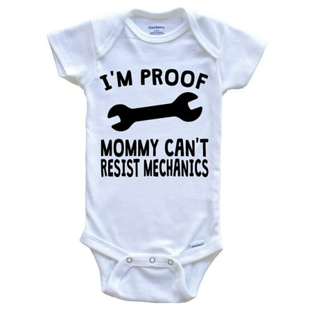 I m Proof Mommy Can t Resist Mechanics One Piece Baby Bodysuit - Funny Baby Bodysuit 3-6 Months White
I m Proof Mommy Can t Resist Mechanics One Piece Baby Bodysuit - Funny Baby Bodysuit 3-6 Months White