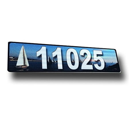 Sailboat Curb Mailbox House Address Plaque Reflective