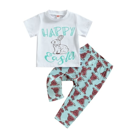 Owls Yard Infant Outfits Easter Baby Summer Boys Girls Clothes Set Bunny Print Short Sleeve T-shirt+Stretchy Casual Pants 0-3Y
Owls Yard Infant Outfits Easter Baby Summer Boys Girls Clothes Set Bunny Print Short Sleeve T-shirt+Stretchy Casual Pants 0-3Y