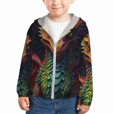 Lukts Whimsical Dragon Color Cool Print Children s Long-Sleeved Sun Protection Clothing Hooded Sweatshirts for Boys and Girls Outdoor Sports-3 Years
Lukts Whimsical Dragon Color Cool Print Children s Long-Sleeved Sun Protection Clothing Hooded Sweatshirts for Boys and Girls Outdoor Sports-3 Years