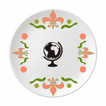 Earth World Region Geography Flower Ceramics Plate Tableware Dinner Dish