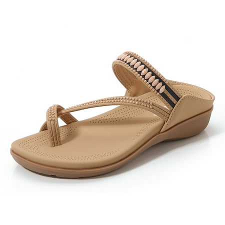Womens Summer Flat Sandals Comfortable Beach Shoes Bohemian Rhinestone Flip Flops Sandals
Womens Summer Flat Sandals Comfortable Beach Shoes Bohemian Rhinestone Flip Flops Sandals
