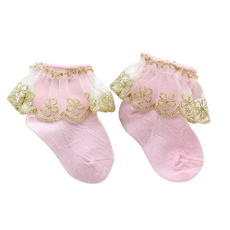 Baby-Girls Eyelet Frilly Lace Socks Newborn/Infant/Toddler/Little Girls