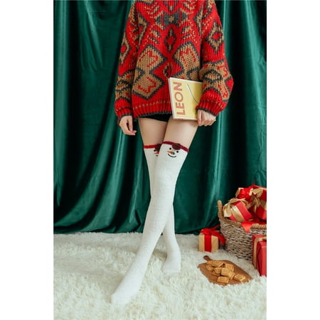 Christmas Women Winter Over Knee Warm Long Socks Thigh High Stockings Gifts