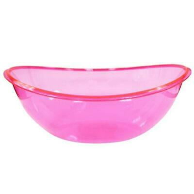 2PK Neon Pink Plastic 80oz 12"x14" Oval Contoured Bowl