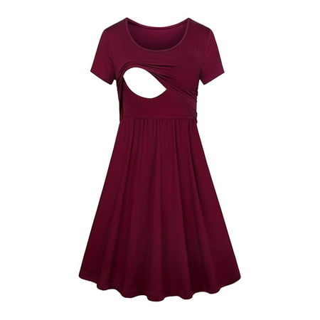 MoMarDer Pregnant Womens Short Sleeve Round Neck Casual Print Maternity Breastfeeding Dress
MoMarDer Pregnant Womens Short Sleeve Round Neck Casual Print Maternity Breastfeeding Dress