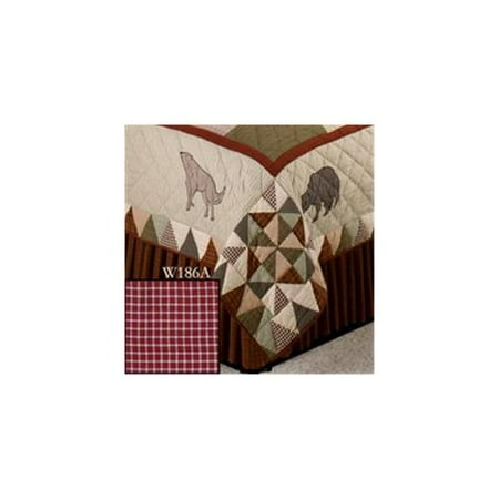 Patch Magic DRTW186A Red White Checks, Fabric Dust Ruffle Twin