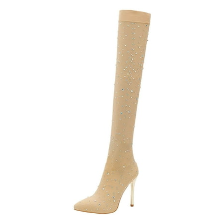QYZEU Sneaker Slippers for Women Womens High Heel Sandals Size 14 foreign Trade Elastic Thin Mesh Boots Nightclub Rhinestone High Knee Boots Fashion Large Size Thin Heel Women S Boots
QYZEU Sneaker Slippers for Women Womens High Heel Sandals Size 14 foreign Trade Elastic Thin Mesh Boots Nightclub Rhinestone High Knee Boots Fashion Large Size Thin Heel Women S Boots