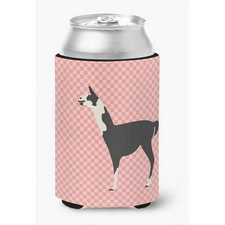 Llama Q Ara Pink Check Can or Bottle Hugger - Pink