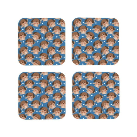 Leather Coasters Set of 4 - Cute Dog Puppy Hi Lightweight Non-Slip Drink Coasters for Desk Anti-Scalding Desk Cup Coasters for Office Table Decor Square
Leather Coasters Set of 4 - Cute Dog Puppy Hi Lightweight Non-Slip Drink Coasters for Desk Anti-Scalding Desk Cup Coasters for Office Table Decor Square