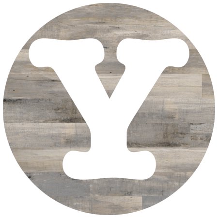 Farmhouse Faux Wood Single Letter Cutout Vintage Ready To Hang Wall Monogram Home Decor, Black Wood, 12 Inch (Plastic)