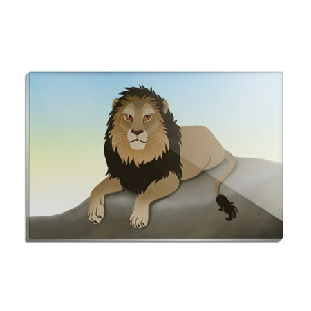 Lion on a Rock Rectangle Acrylic Fridge Refrigerator Magnet