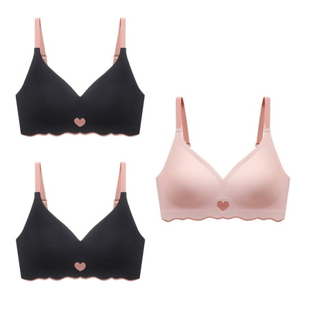 Gathered pair of breasts and girlish sports rims-free bra