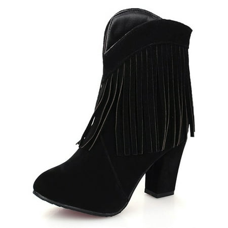 Zodanni Women Breathable Block Heels Bootie Formal Casual Tassel Ankle Boots Anti-Slip Comfort Heel Stacked Booties Black 8
Zodanni Women Breathable Block Heels Bootie Formal Casual Tassel Ankle Boots Anti-Slip Comfort Heel Stacked Booties Black 8