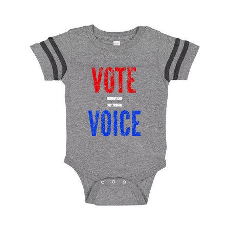 Inktastic Vote Equals Voice Distressed Red and Blue Text Gift Baby Boy or Baby Girl Bodysuit
Inktastic Vote Equals Voice Distressed Red and Blue Text Gift Baby Boy or Baby Girl Bodysuit