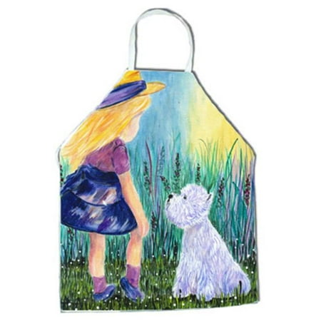 Little Girl with Westie Apron - 27 x 31 in.