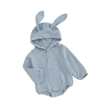 Thaisu Baby Boys Rompers Solid Color Buttons Rabbit Ears Hooded Long Sleeve Bodysuits Spring Casual Easter Clothes
Thaisu Baby Boys Rompers Solid Color Buttons Rabbit Ears Hooded Long Sleeve Bodysuits Spring Casual Easter Clothes