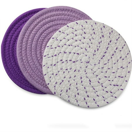 Happon Kitchen Potholders Set Trivets Set Cotton Thread Weave Hot Pot Holders Set Hot Pads Hot Mats Spoon Rest Stylish Coasters for Cooking and Baking Diameter 7 Inches Set of 3 (Purple)
Happon Kitchen Potholders Set Trivets Set Cotton Thread Weave Hot Pot Holders Set Hot Pads Hot Mats Spoon Rest Stylish Coasters for Cooking and Baking Diameter 7 Inches Set of 3 (Purple)