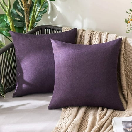 MIULEE Pack of 2 Outdoor Decorative Linen Farmhouse Throw Pillow Covers Solid Waterproof Garden Cushion Cases for Patio Tent Balcony Couch Sofa 16x16 inch Purple
MIULEE Pack of 2 Outdoor Decorative Linen Farmhouse Throw Pillow Covers Solid Waterproof Garden Cushion Cases for Patio Tent Balcony Couch Sofa 16x16 inch Purple