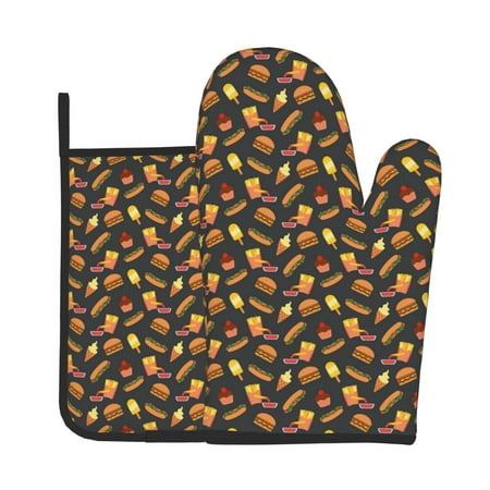 Xecao Fast Food Pattern Oven Mitts and Pot Holders Sets Heat Resistant Silicone Oven Mittens Extra Thicken Long Kitchen Cotton Oven Glove for Cooking
Xecao Fast Food Pattern Oven Mitts and Pot Holders Sets Heat Resistant Silicone Oven Mittens Extra Thicken Long Kitchen Cotton Oven Glove for Cooking