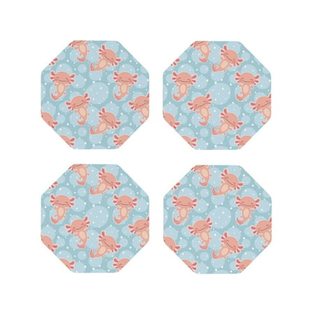 Drink Coasters Set of 4 Cartoon Cute Axolotl Blue Leather Coasters for Coffee Table Protector Heat Resistant Cute Coasters for Home Decor Housewarming Gifts Bar Kitchen 4 Inch Octagon
Drink Coasters Set of 4 Cartoon Cute Axolotl Blue Leather Coasters for Coffee Table Protector Heat Resistant Cute Coasters for Home Decor Housewarming Gifts Bar Kitchen 4 Inch Octagon