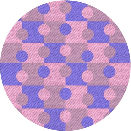 Ahgly Company Indoor Round Patterned Violet Purple Area Rugs 8 Round