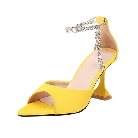 Shoes for Women Women S Shoes Casual Peep Toe Pointed Fashion Non-Slip Slippers Chain Ankle Strap Sandals Stilettos
Shoes for Women Women S Shoes Casual Peep Toe Pointed Fashion Non-Slip Slippers Chain Ankle Strap Sandals Stilettos