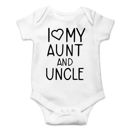 

CBTwear I Love My Aunt and Uncle - Gifts for Nieces and Nephews - Cute Infant One-Piece Baby Bodysuit (6 Months White)