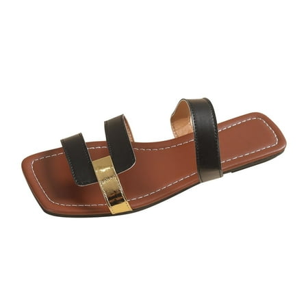 JeashCHAT Clearance Slip On Slide Sandals for Women Women s Fashionable One Line Casual Slippers Square Toe Flat Bottom Sandals (Black)
JeashCHAT Clearance Slip On Slide Sandals for Women Women s Fashionable One Line Casual Slippers Square Toe Flat Bottom Sandals (Black)