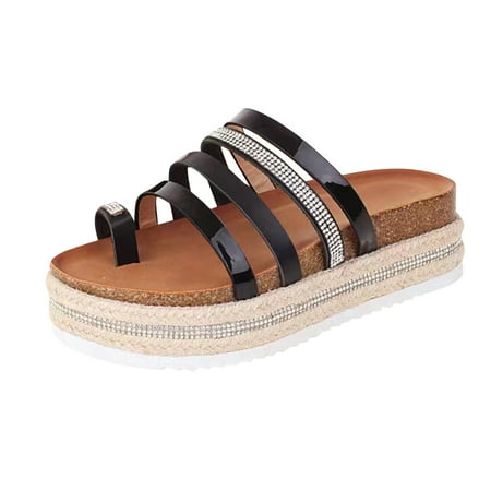 Cathalem Ladies Fashion Leather Lace Combination Rhinestone Decorative Sleeve Toe Thick Sole Sandals Black 37
Cathalem Ladies Fashion Leather Lace Combination Rhinestone Decorative Sleeve Toe Thick Sole Sandals Black 37