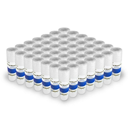 String Wound Sediment Water Filter Cartridge Standard 2.5x10 50 Micron 50 Pack
String Wound Sediment Water Filter Cartridge Standard 2.5x10 50 Micron 50 Pack