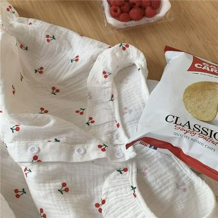 CoCopeaunt Cotton Night Dress Women Korean Sleepwear Cherry Print Nightwear White Long One-piece Dress Gown Summer Nightgown for Girl
CoCopeaunt Cotton Night Dress Women Korean Sleepwear Cherry Print Nightwear White Long One-piece Dress Gown Summer Nightgown for Girl