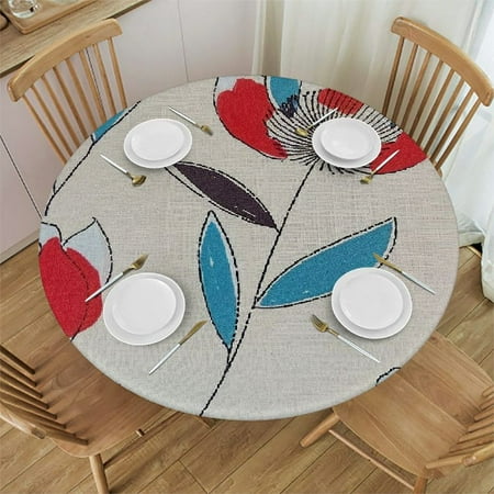 Sheronv Flower Pattern Feather Round Table Cover Stain Resistant Washable Perfect for Indoor Outdoor Tablecloth Kitchen Dining Wedding Parties with Elastic Edge 100% Polyester Fiber 54-58
Sheronv Flower Pattern Feather Round Table Cover Stain Resistant Washable Perfect for Indoor Outdoor Tablecloth Kitchen Dining Wedding Parties with Elastic Edge 100% Polyester Fiber 54-58